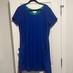 Signature by Robbie Bee Royal Blue Short Sleeve Pocket Dress